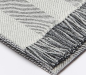 Plaid Herringbone - Gris & Blanc